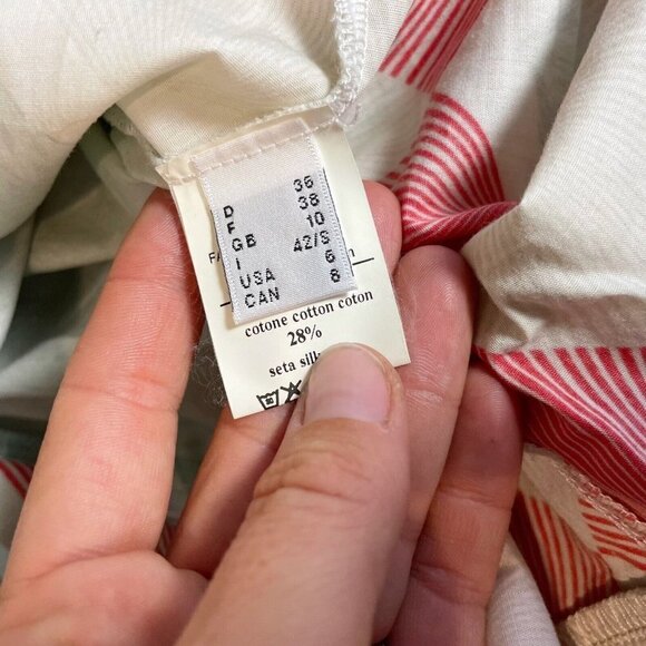 Ottod'Ame Womens Geometric A-Line Knee Length Skirt Multi 6 Elastic Waist Cotton - Picture 6 of 9